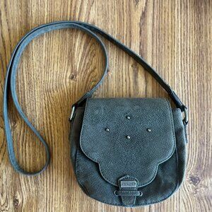 Roxy Olive Embroidered Suede Crossbody Bag